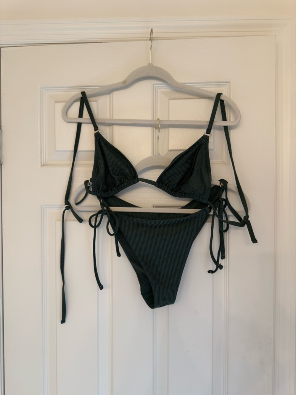 Aerie Shine Rib String Triangle Bikini